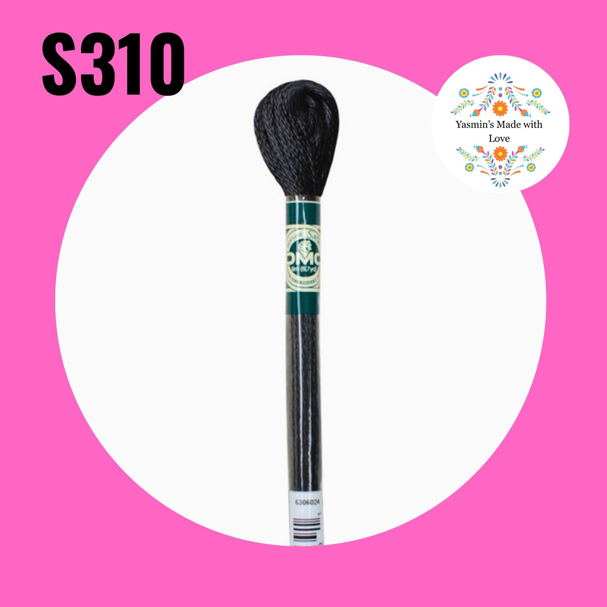 DMC S310 - Black Satin Embroidery Thread