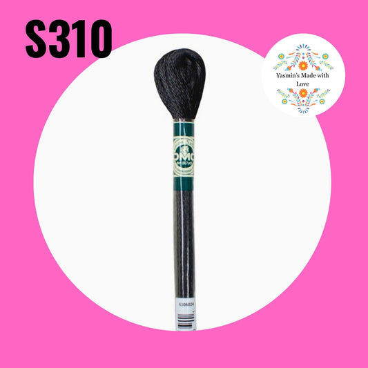 DMC S310 - Black Satin Embroidery Thread