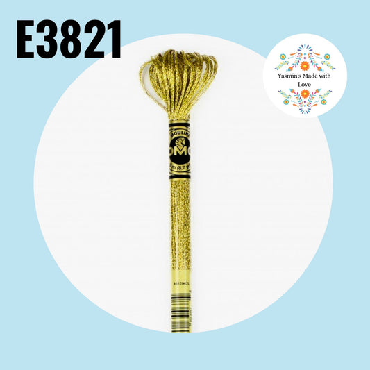 DMC E3821 - Light Gold Light Effects Embroidery Thread