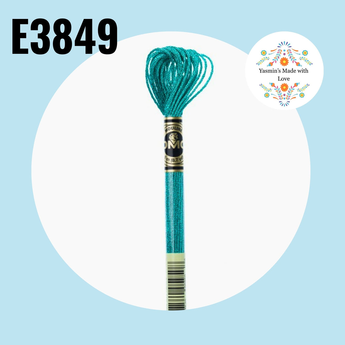 DMC E3849 - Aquamarine Blue Light Effects Embroidery Thread