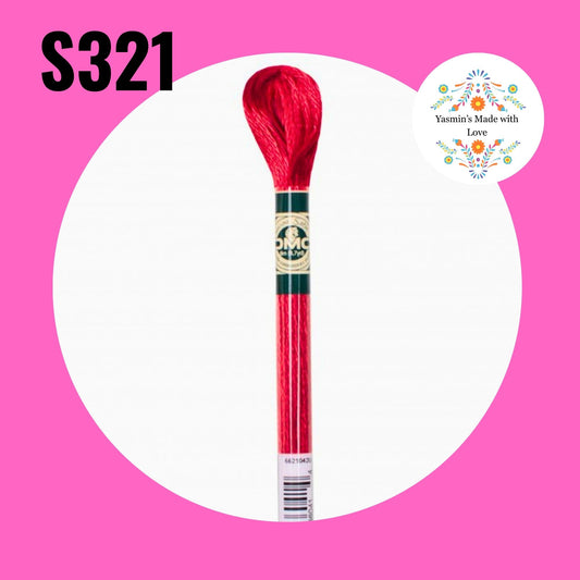 DMC S321 - Christmas Red Satin Embroidery Thread
