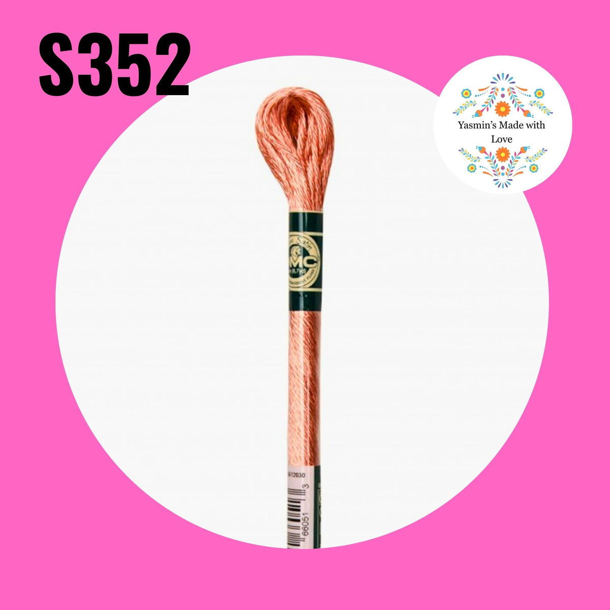DMC S352 - Coral Light Satin Embroidery Thread