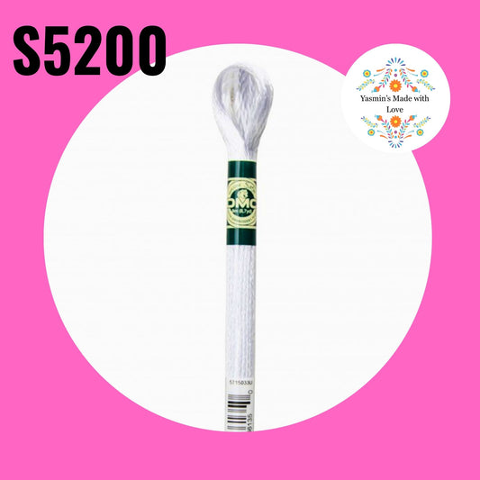 DMC S5200 - Snow White Satin Embroidery Thread