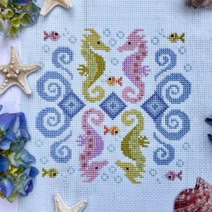 Seahorse Mandala Cross-stitch Kit