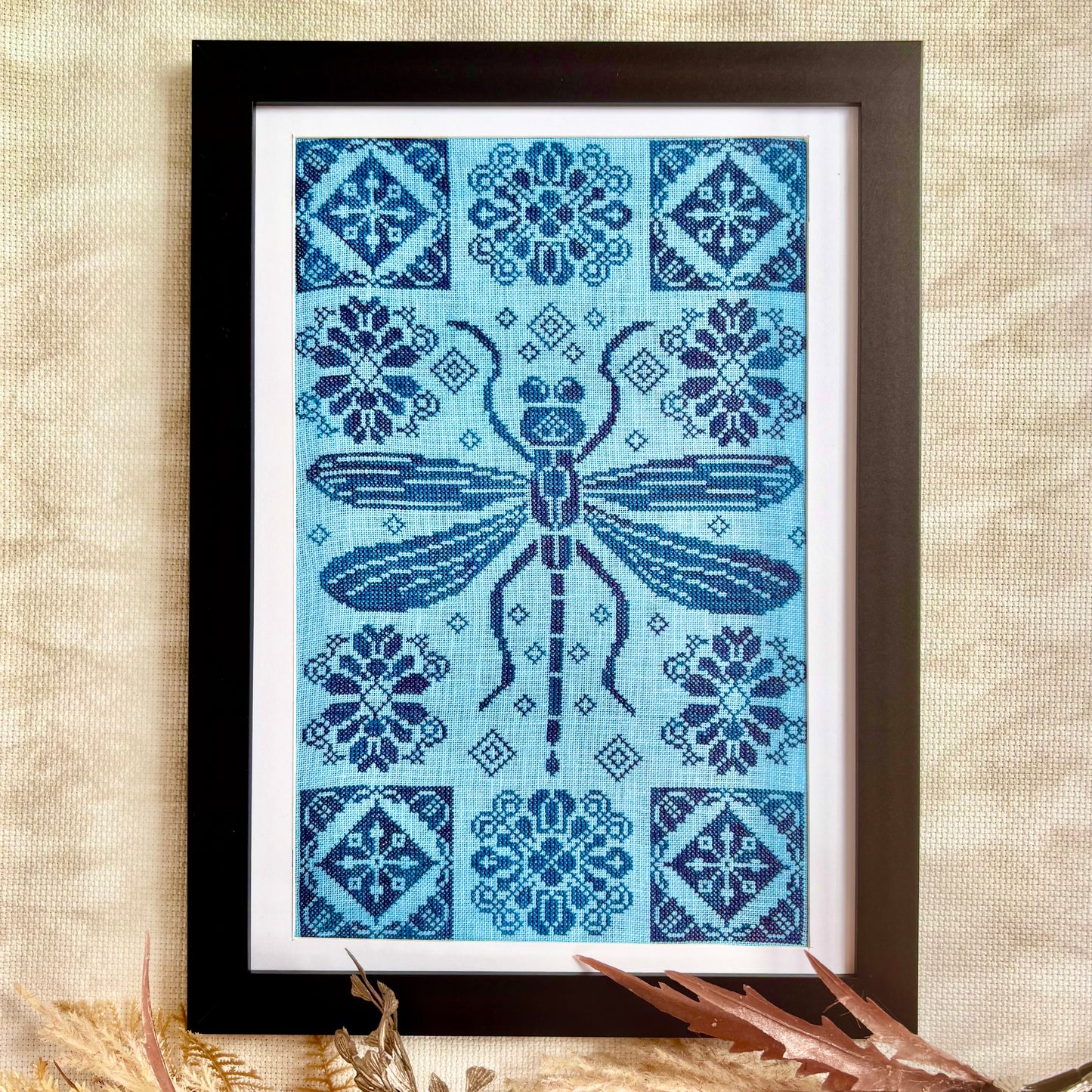 Nature's Geometry - Dragonfly Cross-stitch Pattern