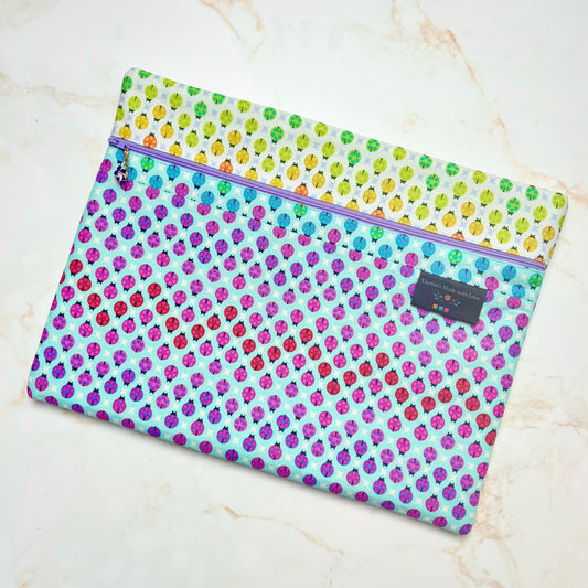 Tiny Beasts Ladybird Project Bag 11’x14’ (27.9cm x 35.6cm)