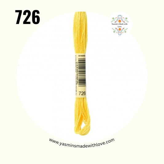 DMC 726 Topaz – Light Mouliné Standard Cotton Embroidery Floss