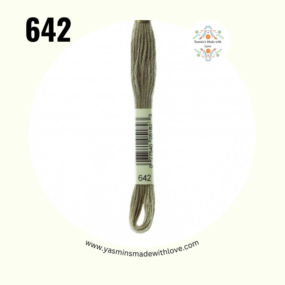 DMC 642 Beige Gray – Dark Mouliné Standard Cotton Embroidery Floss
