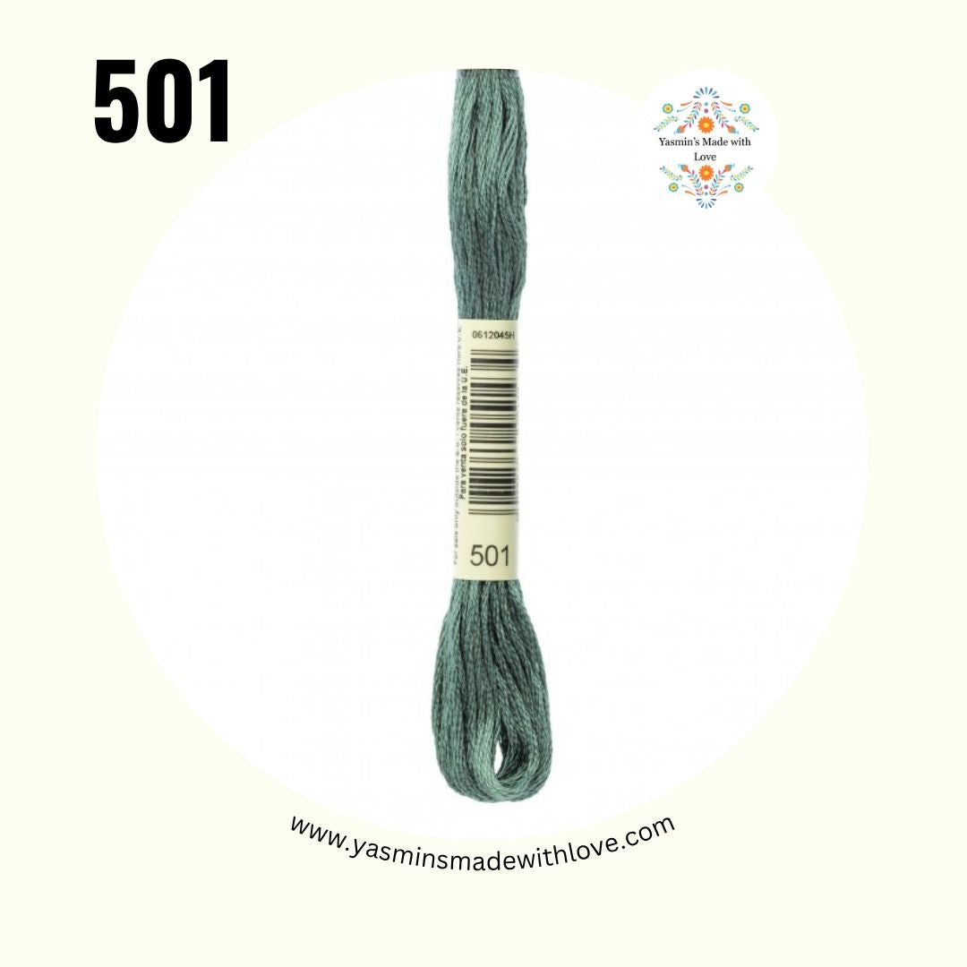 DMC 501 Blue Green Dark – Mouliné Standard Cotton Embroidery Floss