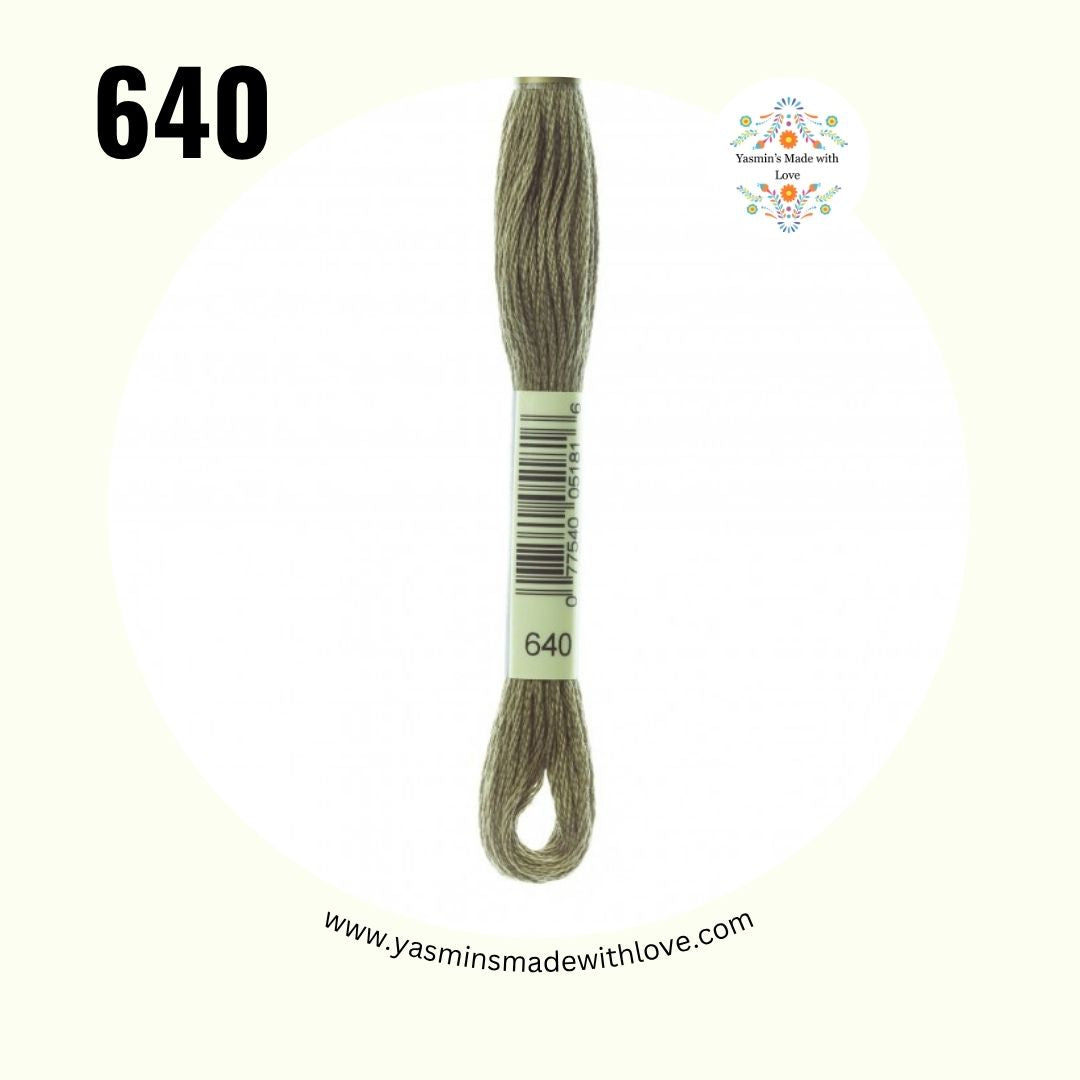 DMC 640 Beige Gray – Very Dark Mouliné Standard Cotton Embroidery Floss