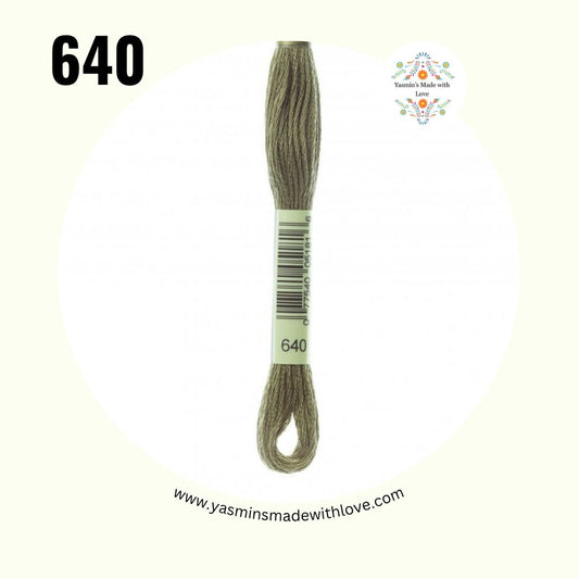 DMC 640 Beige Gray – Very Dark Mouliné Standard Cotton Embroidery Floss