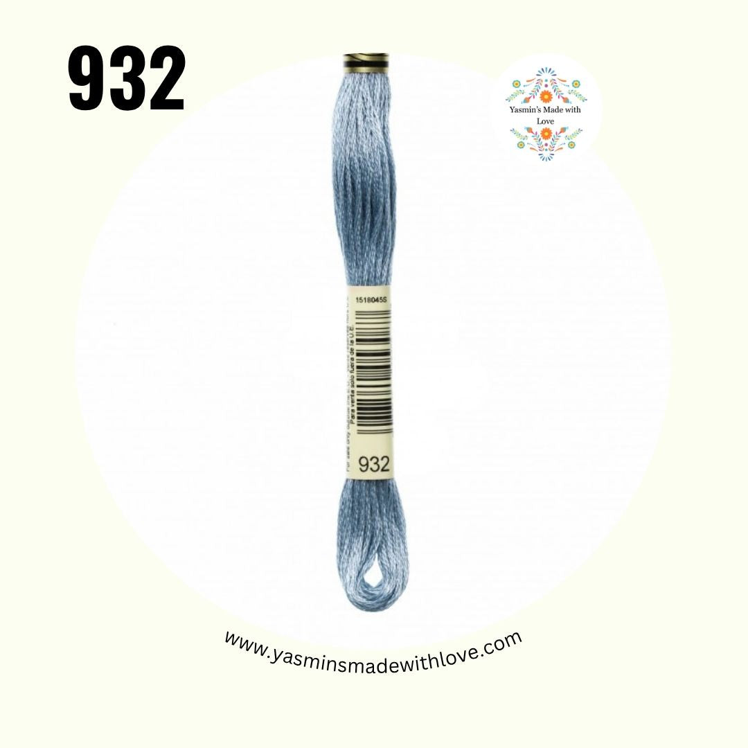 932 Antique Blue Light – DMC Mouliné Standard Cotton