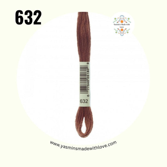 DMC 632 Desert Sand – Ultra Very Dark Mouliné Standard Cotton Embroidery Floss