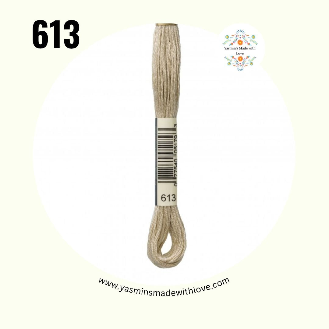 DMC 613 Drab Brown – Very Light Mouliné Standard Cotton Embroidery Floss