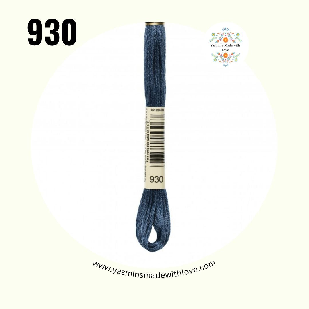 930 Antique Blue Dark – DMC Mouliné Standard Cotton