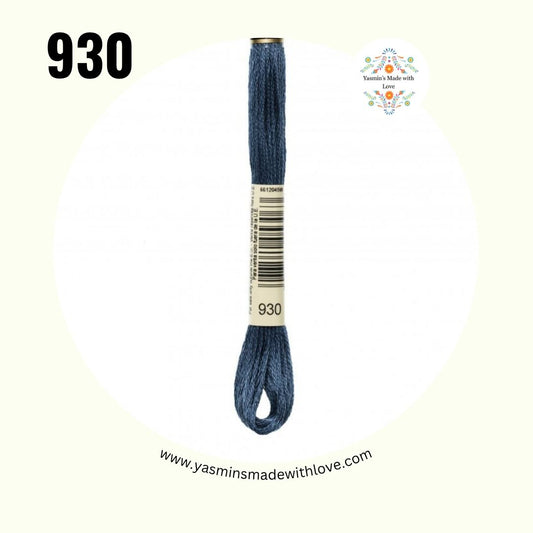 930 Antique Blue Dark – DMC Mouliné Standard Cotton