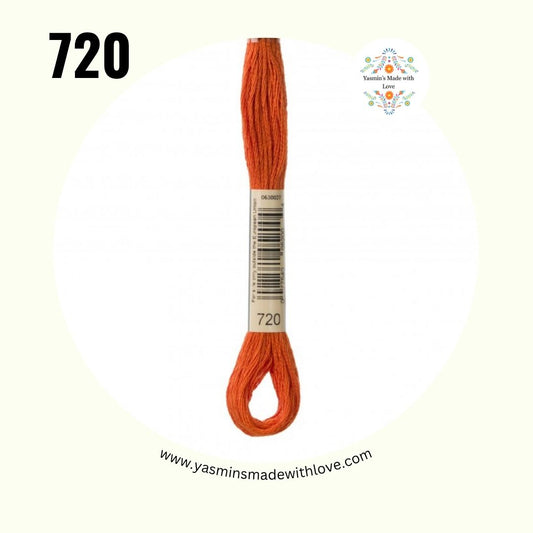 DMC 720 Orange Spice – Medium Mouliné Standard Cotton Embroidery Floss