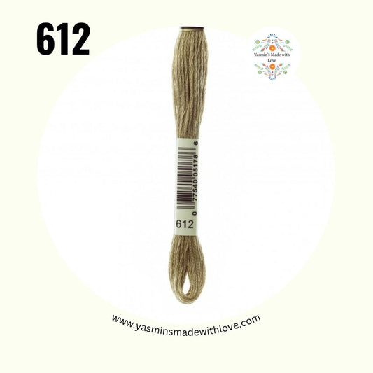 DMC 612 Drab Brown – Light Mouliné Standard Cotton Embroidery Floss