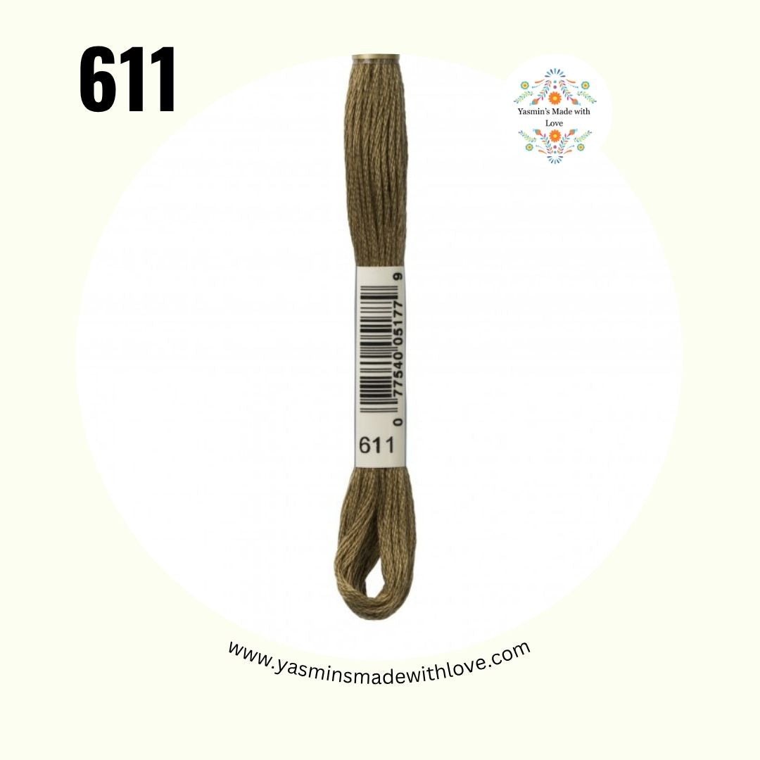 DMC 611 Drab Brown – Mouliné Standard Cotton Embroidery Floss