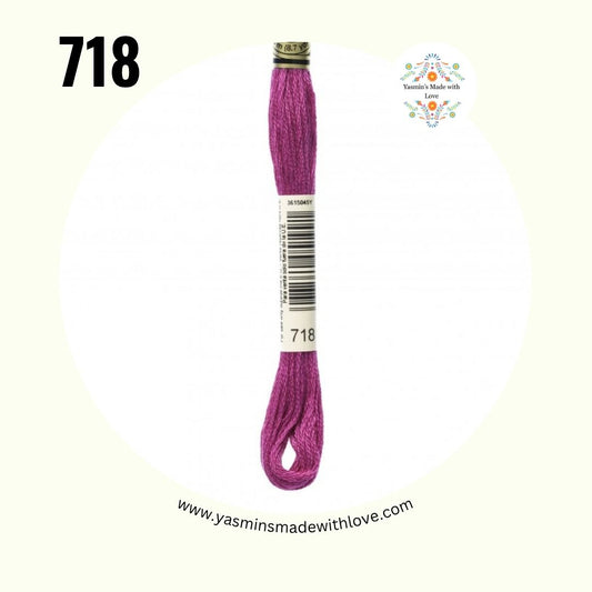 DMC 718 Plum – Mouliné Standard Cotton Embroidery Floss