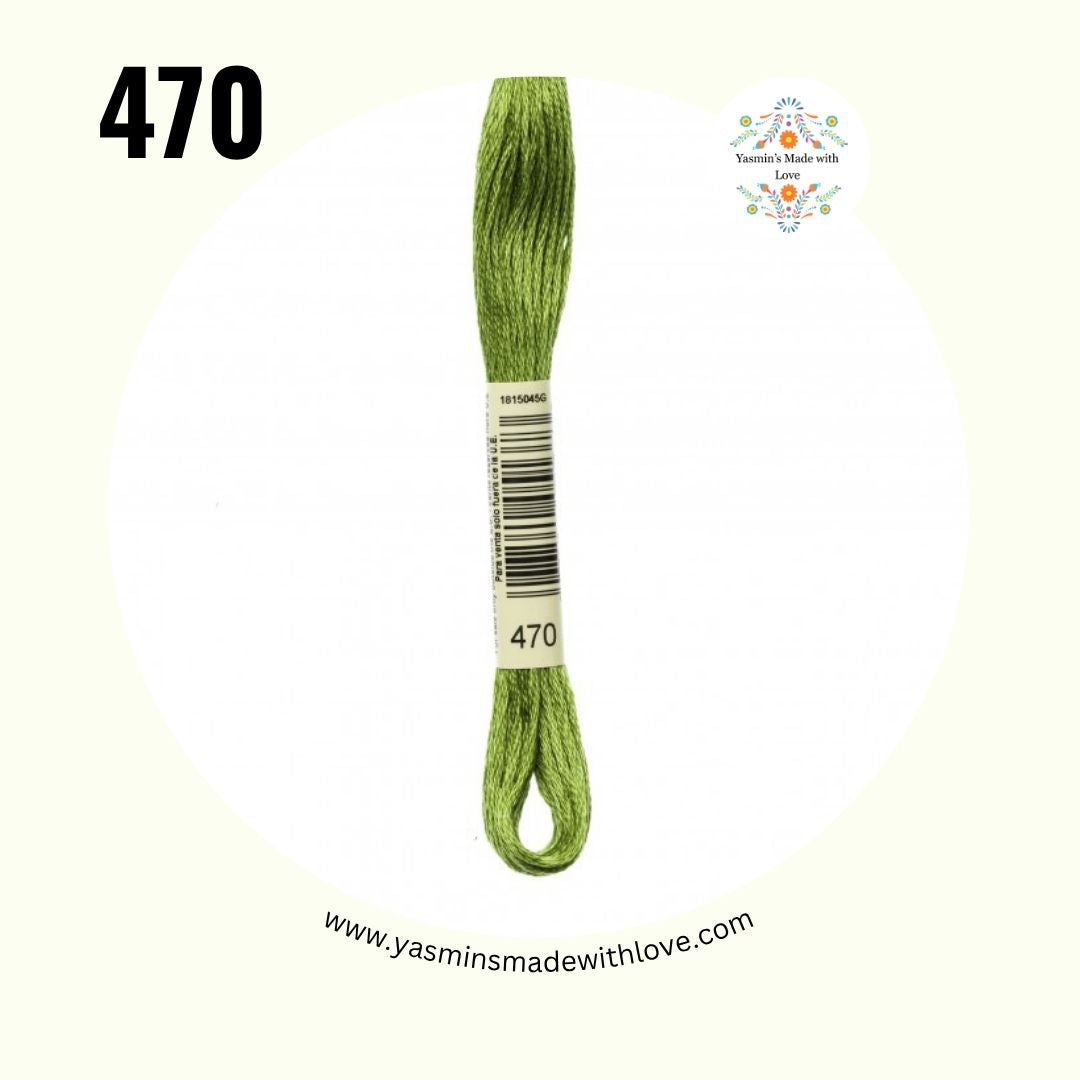 DMC 470 Avocado Green Light – Mouliné Standard Cotton Embroidery Floss