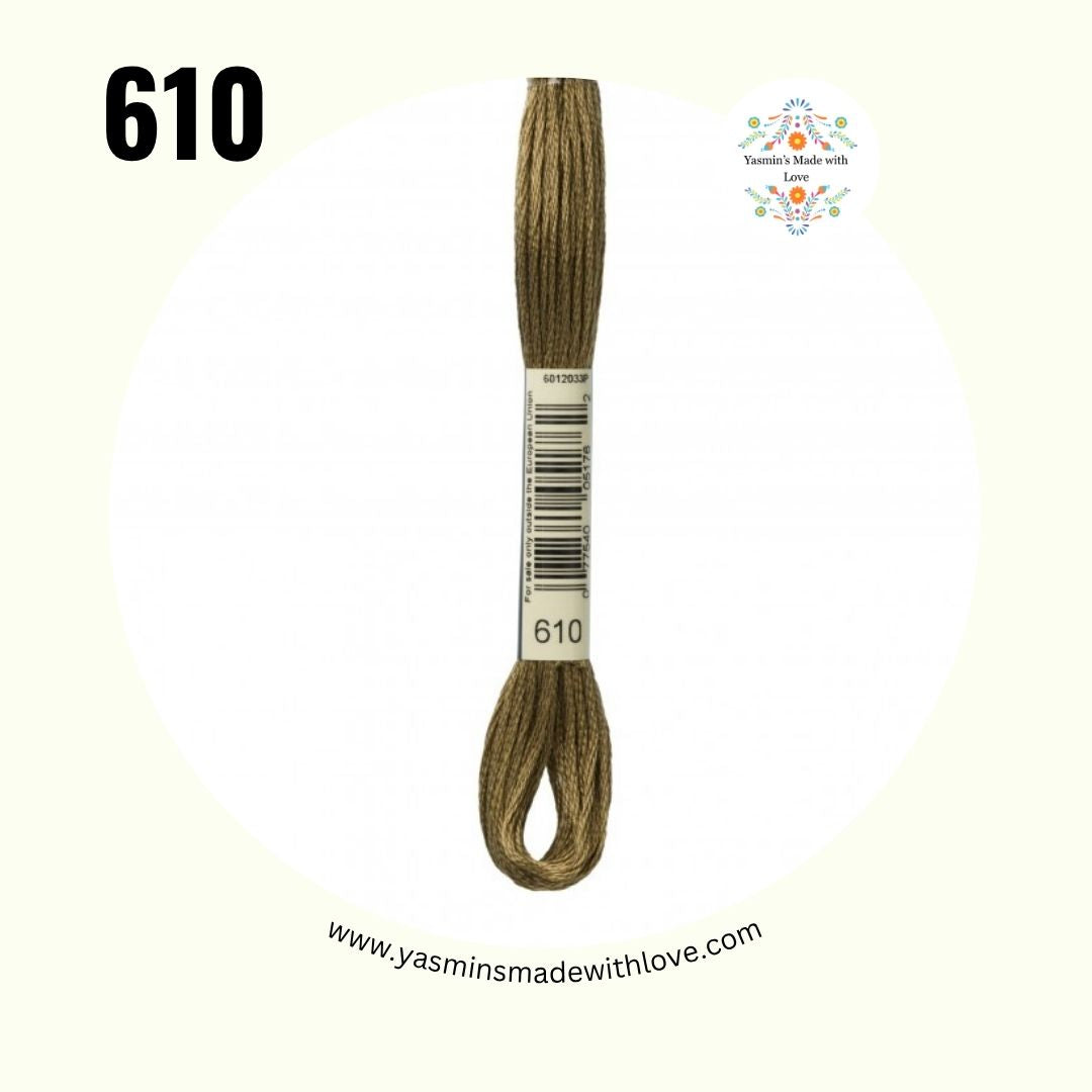 DMC 610 Drab Brown – Dark Mouliné Standard Cotton Embroidery Floss