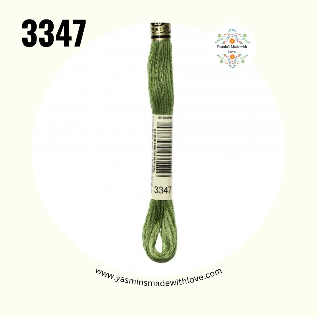 3347 Yellow Green Medium – DMC Mouliné Standard Cotton