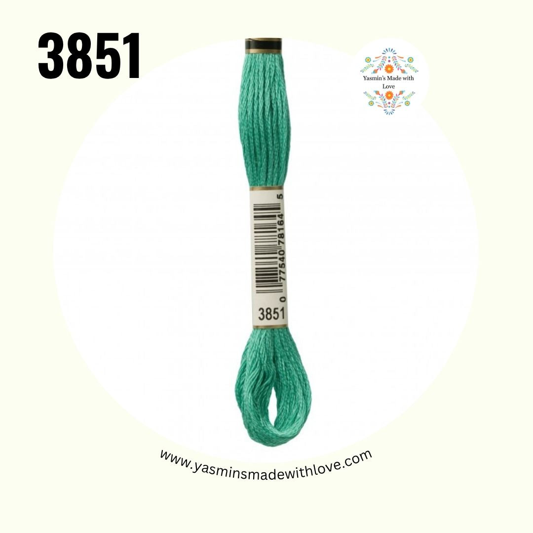 3851 Bright Green Light – DMC Mouliné Standard Cotton