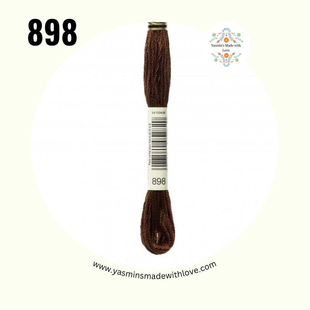 898 Coffee Brown Very Dark – DMC Mouliné Standard Cotton