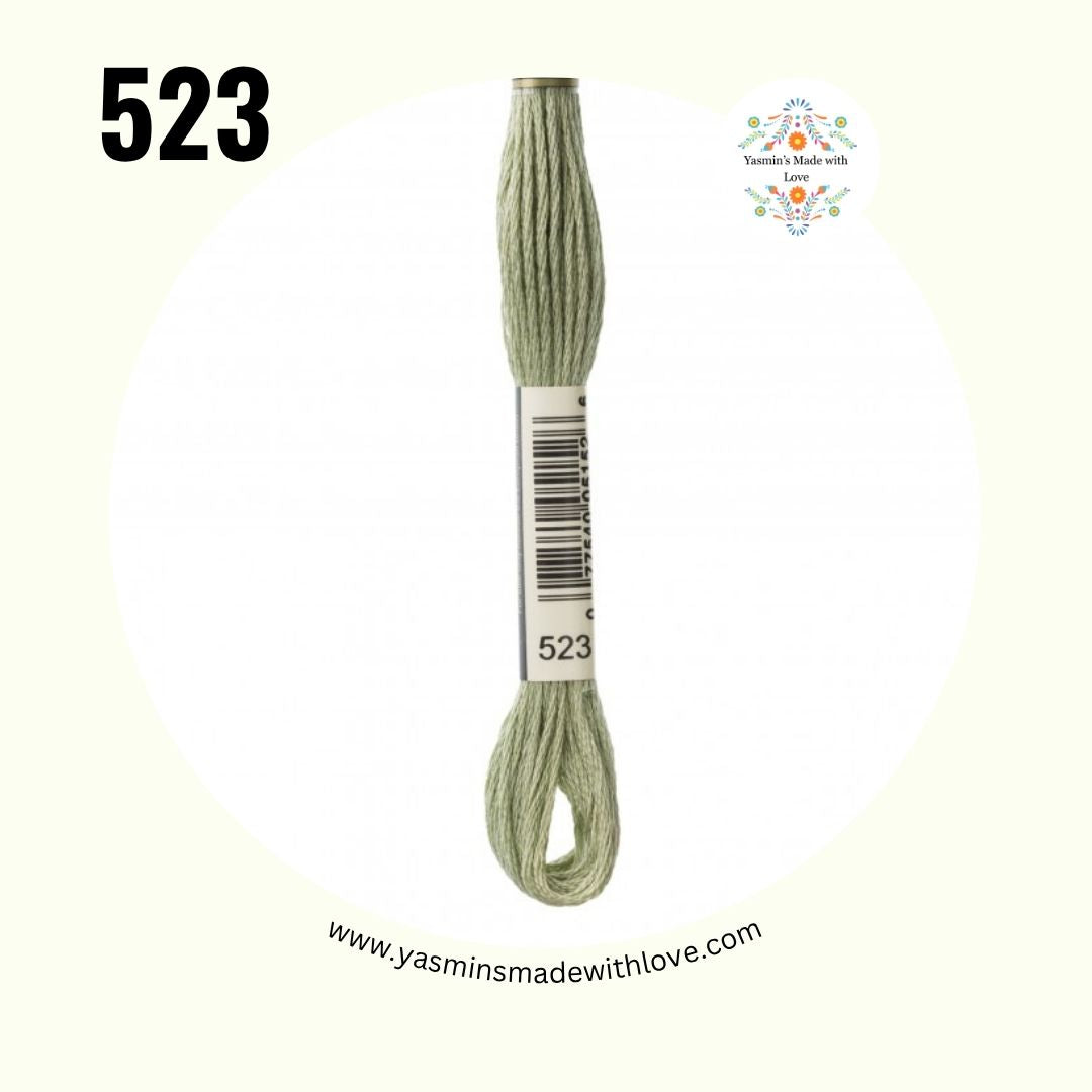 DMC 523 Fern Green Light – Mouliné Standard Cotton Embroidery Floss