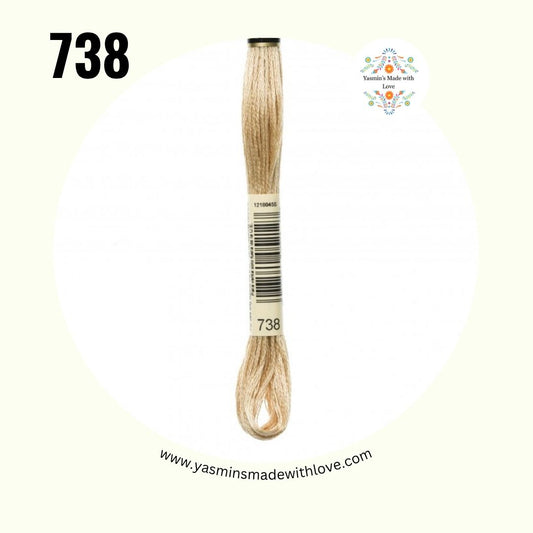 DMC 738 Tan – Very Light Mouliné Standard Cotton Embroidery Floss