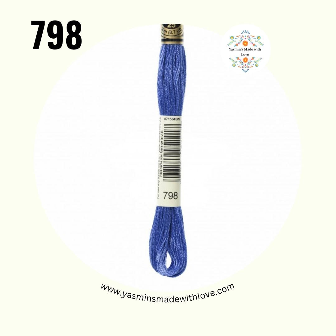 798 Delft Blue Dark – DMC Mouliné Standard Cotton
