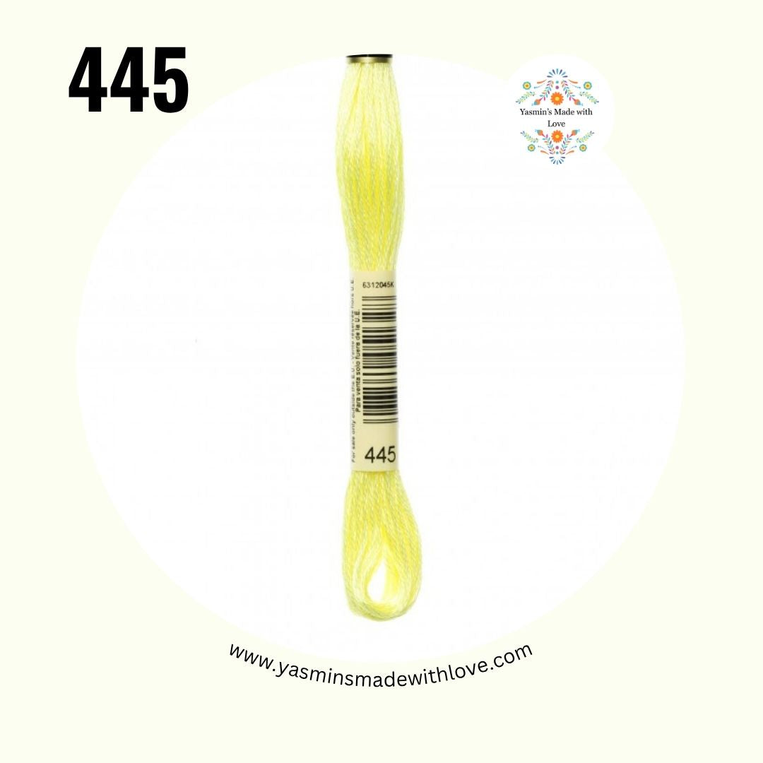 DMC 445 Lemon Light – Mouliné Standard Cotton Embroidery Floss
