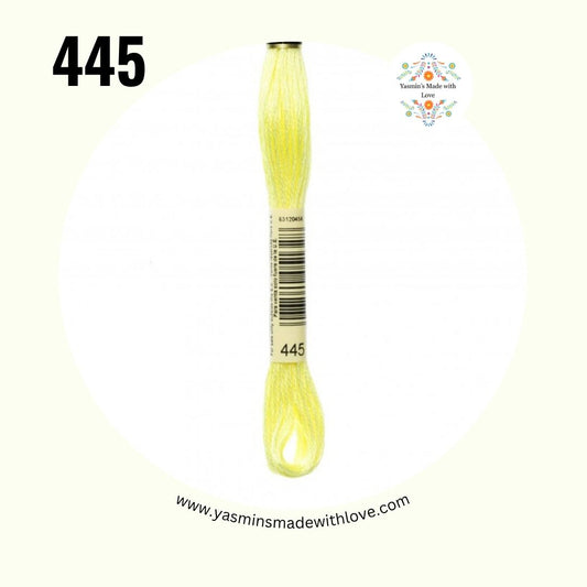 DMC 445 Lemon Light – Mouliné Standard Cotton Embroidery Floss