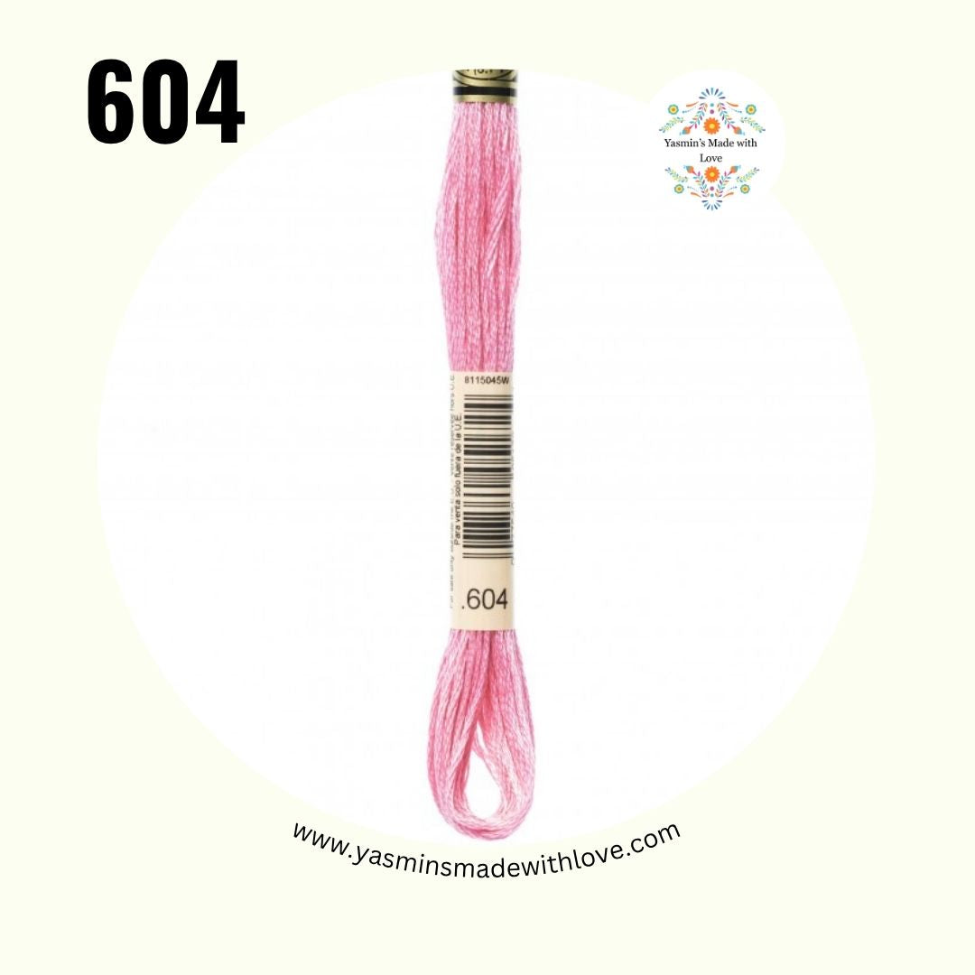DMC 604 Cranberry – Light Mouliné Standard Cotton Embroidery Floss