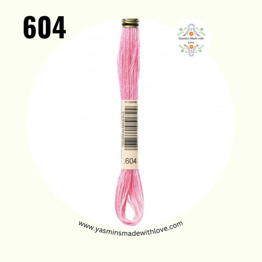 DMC 604 Cranberry – Light Mouliné Standard Cotton Embroidery Floss