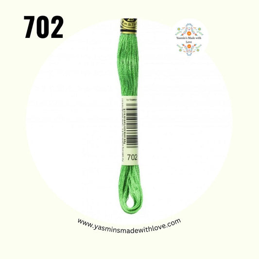 DMC 702 Kelly Green – Mouliné Standard Cotton Embroidery Floss