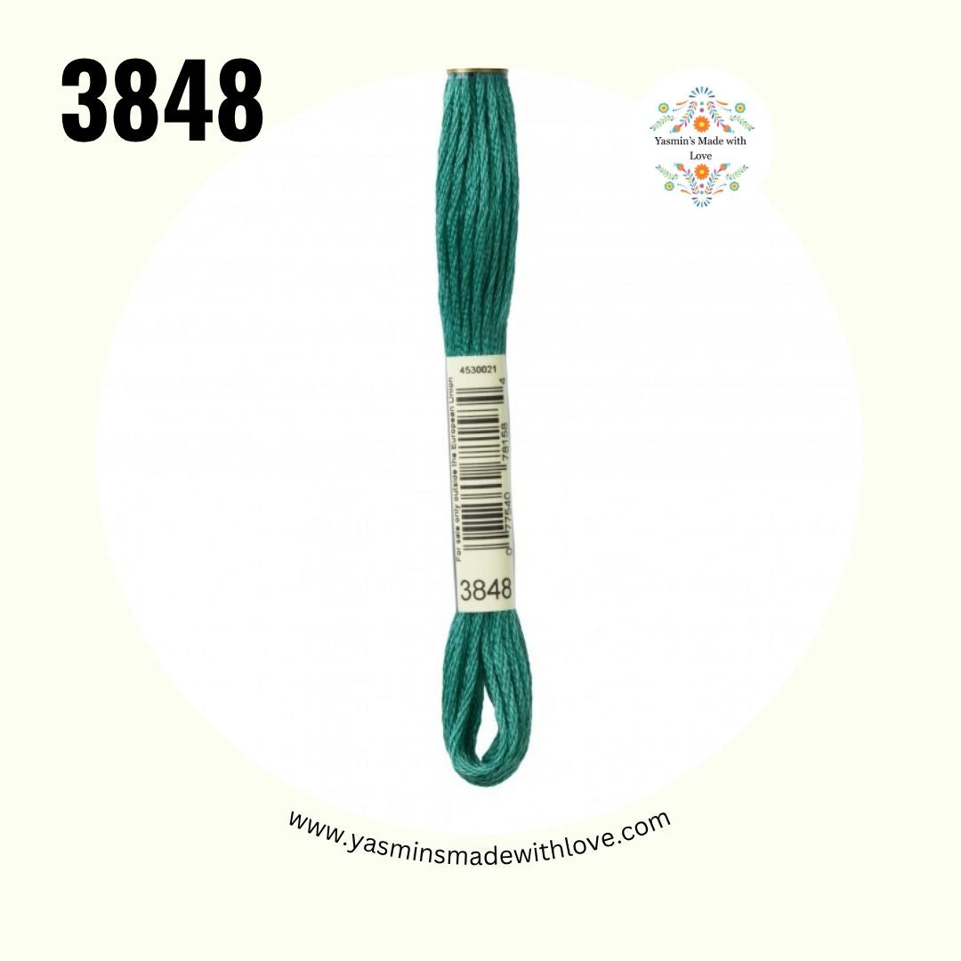 3848 Teal Green Medium – DMC Mouliné Standard Cotton