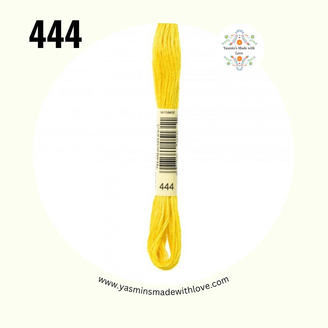 DMC 444 Lemon Dark – Mouliné Standard Cotton Embroidery Floss