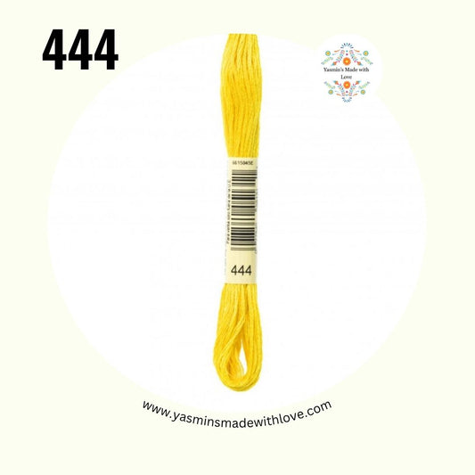 DMC 444 Lemon Dark – Mouliné Standard Cotton Embroidery Floss
