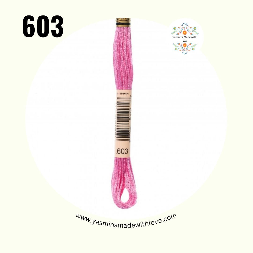 DMC 603 Cranberry – Light Medium Mouliné Standard Cotton Embroidery Floss