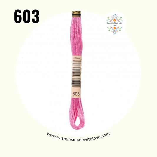 DMC 603 Cranberry – Light Medium Mouliné Standard Cotton Embroidery Floss