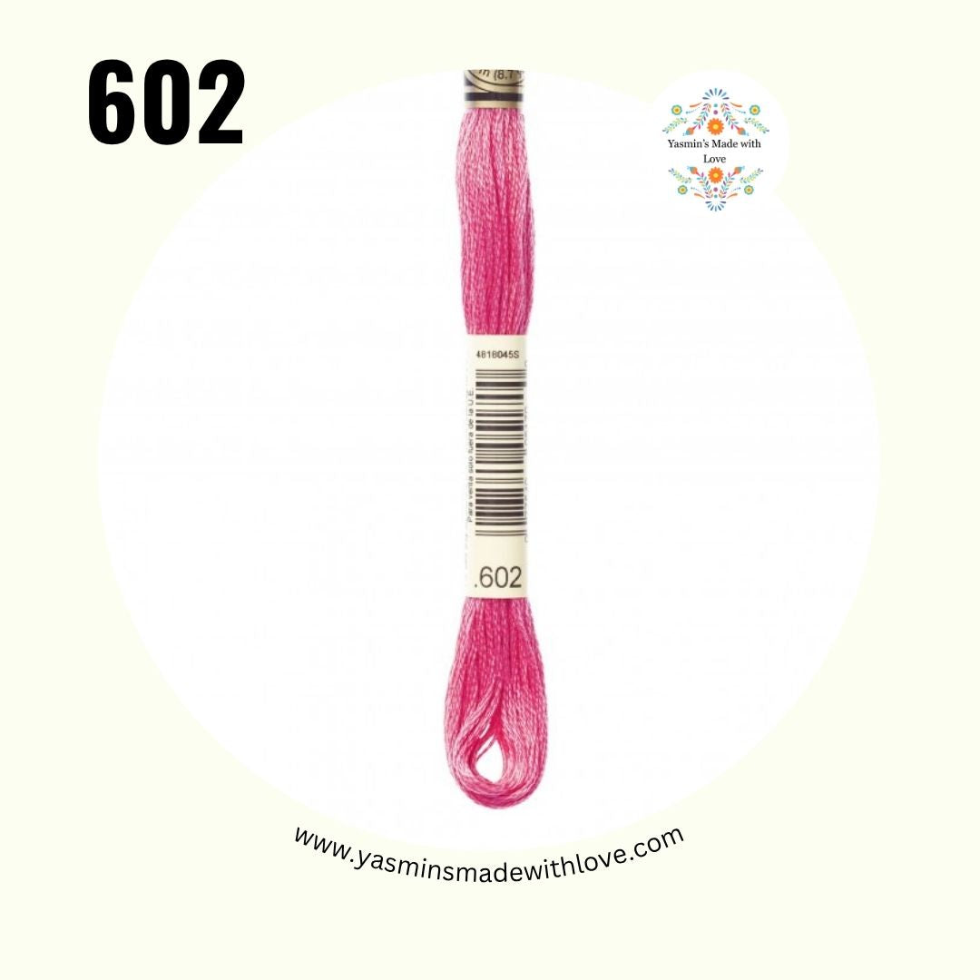 DMC 602 Cranberry – Medium Mouliné Standard Cotton Embroidery Floss