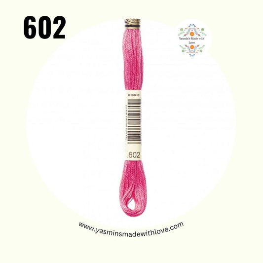 DMC 602 Cranberry – Medium Mouliné Standard Cotton Embroidery Floss