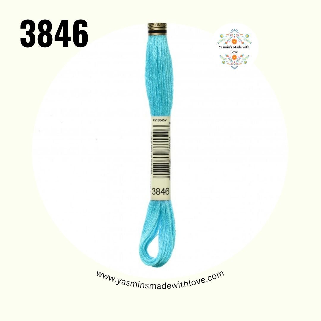3846 Bright Turquoise Light – DMC Mouliné Standard Cotton