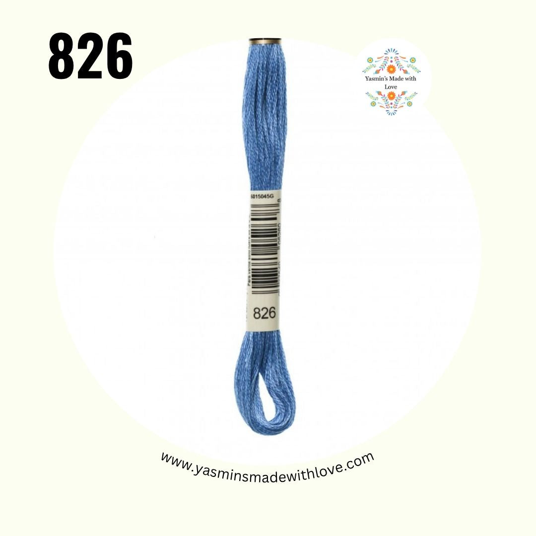 826 Blue Medium – DMC Mouliné Standard Cotton