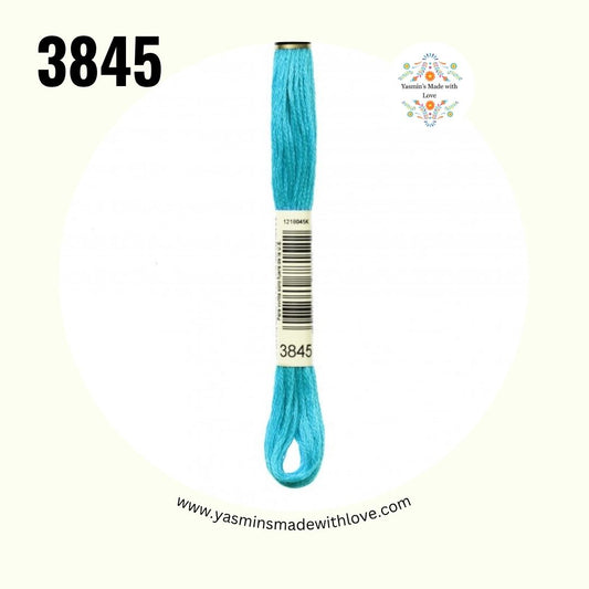 3845 Bright Turquoise Medium – DMC Mouliné Standard Cotton