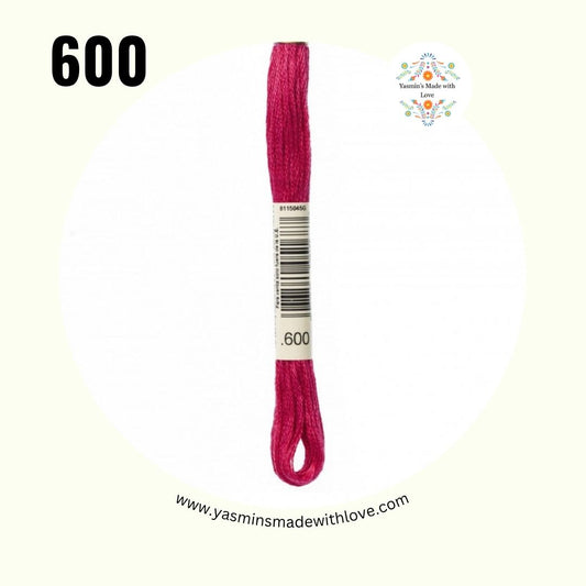 DMC 600 Cranberry – Very Dark Mouliné Standard Cotton Embroidery Floss