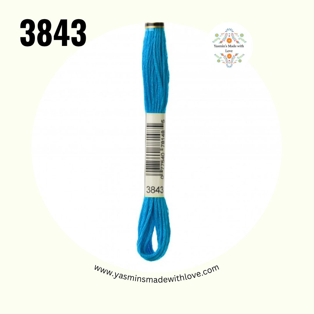 3843 Electric Blue – DMC Mouliné Standard Cotton