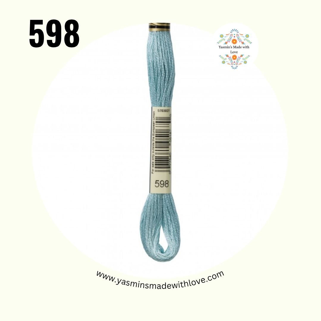 DMC 598 Turquoise – Light Mouliné Standard Cotton Embroidery Floss